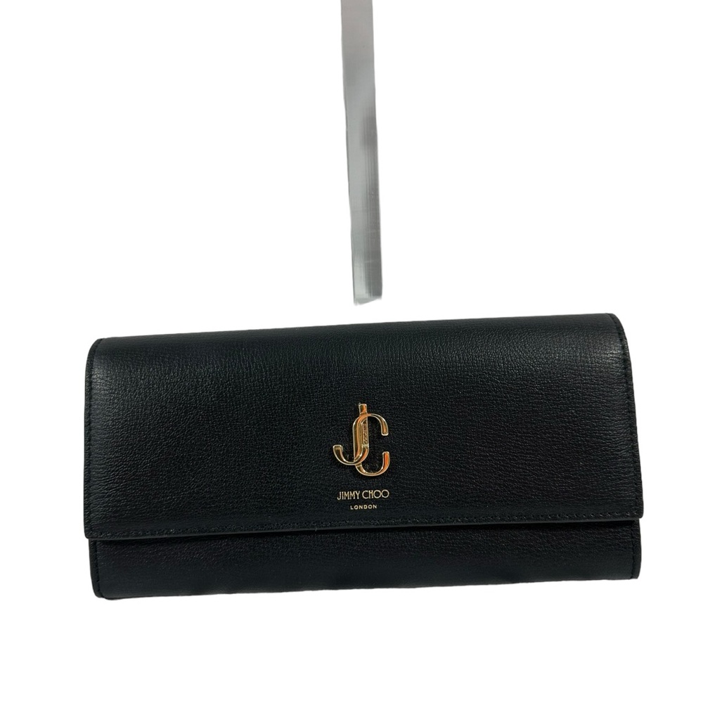 Genuine Jimmy Choo Martina Continental black leather long wallet